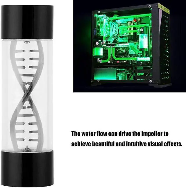 Alt view image 2 of 5 - Water Cooling Flow Meter Indicator G1/4 Female Threaded Water Cooling System Replacement for PC Computer(Black)