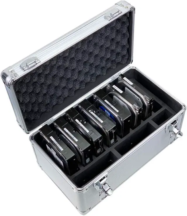 Main image of SEAOCLOUD Hard Drive Case, 10-Bay Protection HDD Storage Box Suitcase, fit for 3.5" HDD