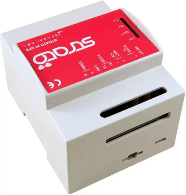 Alt view image 2 of 3 - Sfera Labs Strato Pi UPS Pi4B 2GB - DIN-Rail Case, UPS, RS-232/RS-485, Real Time Clock, Hardware Watchdog, Buzzer, Secure Element Chip, CE/FCC/IC/RoHS Compliant