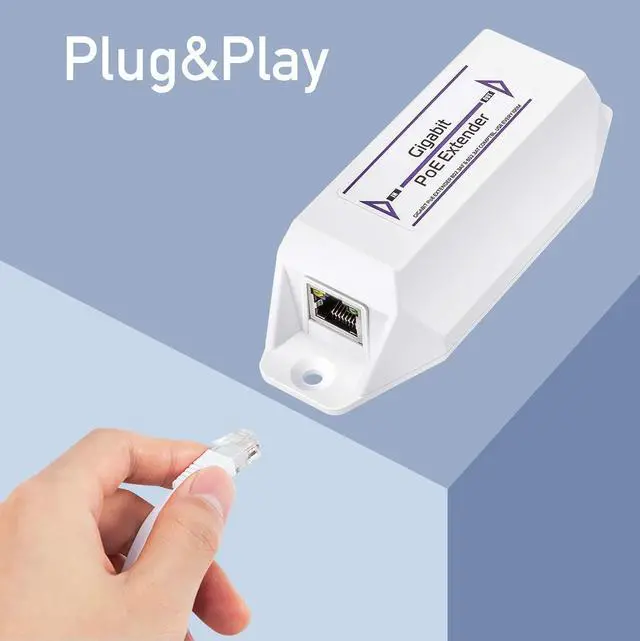 Alt view image 5 of 5 - Miracles PoE10 Gigabit PoE+ Extender, 1 Port 10/100/1000 Mbps, PoE Amplifier, Repeater, Wall Mount, Daisy Chain, Corresponds to IEEE 802.3at / 802.3af, Plug and Play