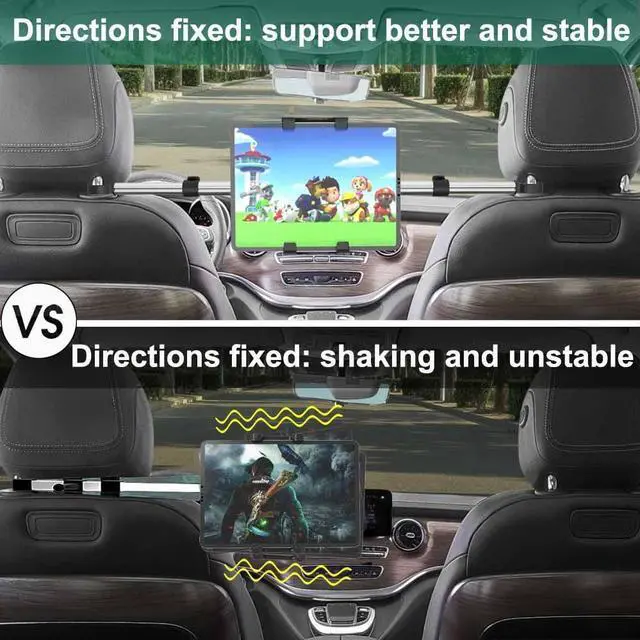 Alt view image 2 of 5 - woleyi Tablet Mount, Headrest Holder for 4.7-12.9 in iPad Smartphone, Car Back Seat Between Tablet Stand for iPad Pro Air Mini, Samsung Tab, Fire HD, Long Road Trip Essentials for Kids