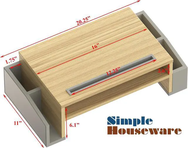 Alt view image 4 of 5 - Simple Houseware Desk Monitor Stand Riser with Adjustable Organizer tray