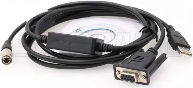 Alt view image 3 of 5 - SZRMCC Hirose 6 Pin Male to Serial RS232 DB9 + USB Data Cable for Nikon DTM352 DMT452 DTM330 Total Station