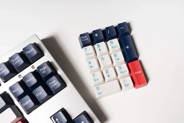 Alt view image 5 of 5 - Authentic Tai-Hao Royal Blue ABS Doubleshot ANSI 104 Keycaps for Cherry Mx Keyboards Britain Blue England Blue