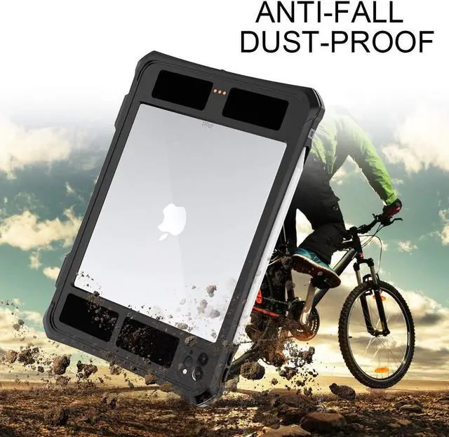 Alt view image 4 of 5 - Transy for iPad Pro 11 Case - Black Waterproof Case for iPad Pro 11 Inch 2020 2021 2022 New Clear Full Body Protection Bumper Case Shockproof Dustproof with Ring Stand Strap Built in Pen Holder