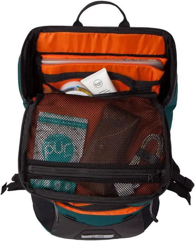 Alt view image 4 of 5 - Two Wheel Gear Commuter Laptop Backpack - Water Resistant with 15in Padded Laptop Sleeve, for Travel, Work, Biking, Hiking, and Everyday Use, 26L Tofino Blue