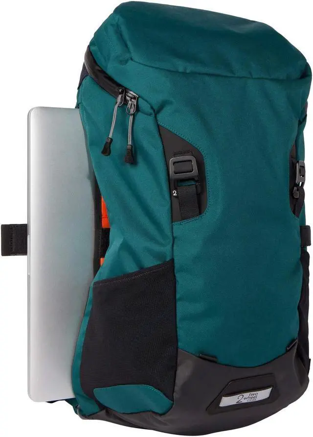 Alt view image 2 of 5 - Two Wheel Gear Commuter Laptop Backpack - Water Resistant with 15in Padded Laptop Sleeve, for Travel, Work, Biking, Hiking, and Everyday Use, 26L Tofino Blue