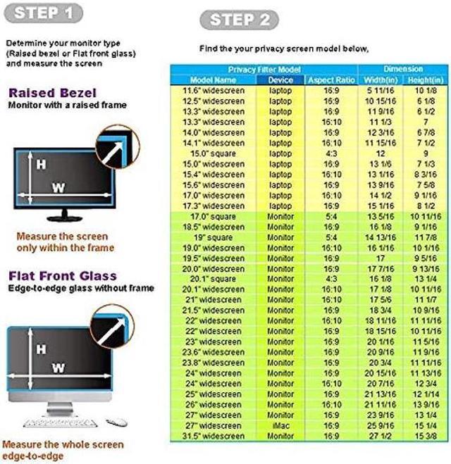 Alt view image 3 of 5 - WELINC 23.8 Inch - 16:9 Aspect Ratio - Computer Privacy Screen Filter for Widescreen Monitor - Anti-Glare - Anti-Scratch Protector Film - Protects Your Eyes from Harmful Glare and Blue Light