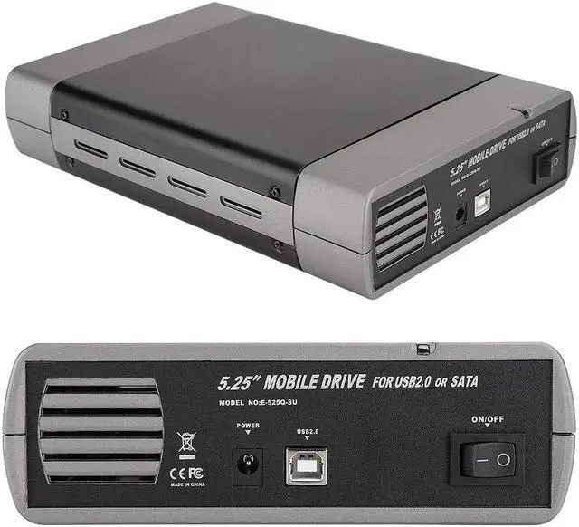 Main image of 5.25in Hard Drive Enclosure, Portable External Drive, Optical Drive Box External USB2.0 SATA Interface Computer Accessories(US)