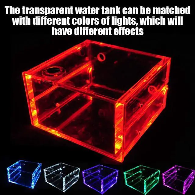 Alt view image 3 of 5 - Water Cooling,1.25L Water Cooling Cooling Reservoir All Transparent Acrylic Computer Water, for PC CPU Water Block,Innovative Design,Easy to Install and Maintain
