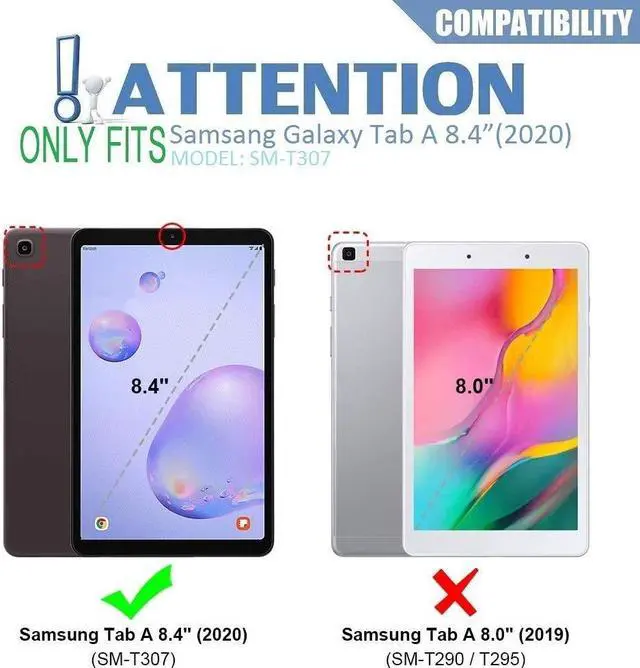 Alt view image 2 of 5 - Wineecy Galaxy Tab A 8.4 2020 Keyboard Case (SM-T307/SM-T307U, Backlit), Wireless Detachable Keyboard with Protective Cover for Samsung Galaxy Tab A 8.4 inch 2020 SM-T307 (Black)