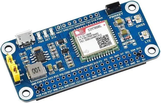 Alt view image 3 of 5 - for Raspberry Pi NB-IoT Cat-M (eMTC) GNSS HAT Based on SIM7080G with LTE GPS External Antenna for Pi 4 3 2 Model B B+ Zero W WH USB Interface UART Supports GLONASS BeiDou Galileo @XYGStudy