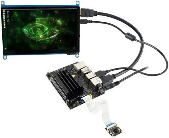 Alt view image 4 of 5 - Jetson Nano Developer Accessories Kit for Small Powerful Computer AI Development Board with 7 inch IPS Touch HDMI Screen LCD Display Micro Card 64GB Camera Module @XYGStudy (AcceC)