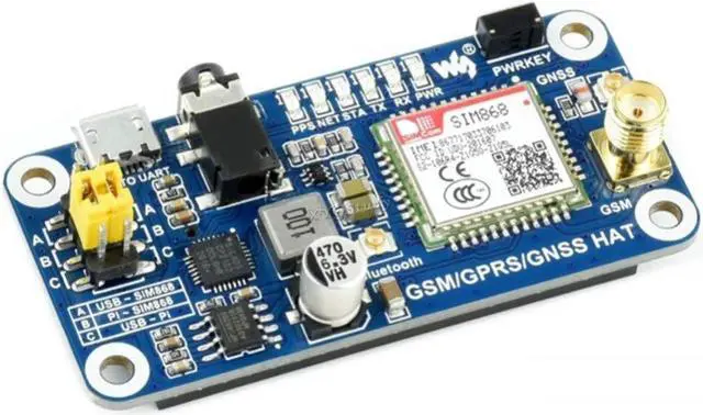Alt view image 2 of 5 - for Raspberry Pi GSM/GPRS/GNSS Bluetooth HAT Module SMS GPS UART Based on SIM868 for Raspberry Pi 4B/3B/3B+/2B/Zero/Zero W Support Phone Call Speaker Global Position Transfer Data @XYGStudy