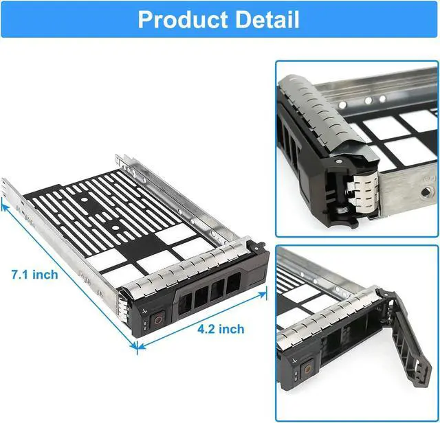 Alt view image 2 of 5 - YEECHUN (5 Pack) 3.5" SAS SATA Hard Drive Tray Caddy Replacement Compatible with Dell PowerEdge T330 T430 T630 R230 R330 R430 R530 R630 R730 R730XD R930 MD1400 MD3400 Series