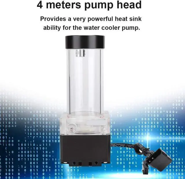 Alt view image 3 of 5 - Pump/Reservoir Combo for Water Cooling System,800L / H CPU Water Cooling Pump Radiator,Integrated,POM PMMA PUB-FS6PD-17 (Black)