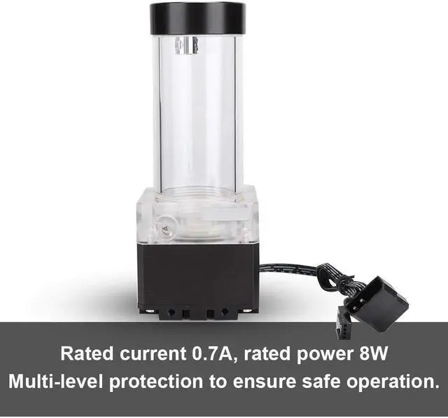 Alt view image 5 of 5 - Pump/Reservoir Combo for Water Cooling System,800L / H CPU Water Cooling Pump Radiator,Integrated,POM PMMA PUB-FS6PD-17 (Black)