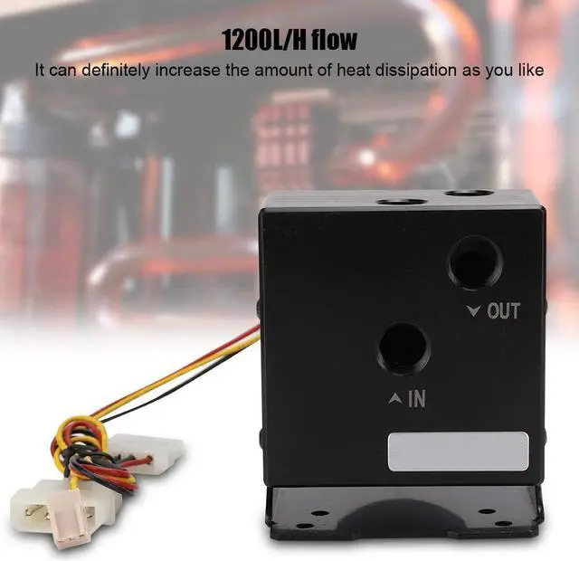 Alt view image 4 of 5 - Water Cooling Pump,DC 12V PC CPU Water Cooling System Tool,1200L / H PC Water Cooling Integrated Mute with Bracket