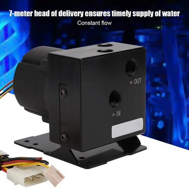 Alt view image 3 of 5 - Water Cooling Pump,DC 12V PC CPU Water Cooling System Tool,1200L / H PC Water Cooling Integrated Mute with Bracket