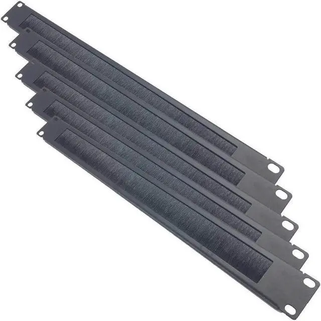 Main image of QiaoYoubang 5 Pack 1U Brush Cable Manager Horizontal Rack Mount Cable Management Strip Panel for 19-inch Server Rack or Network Cabinet