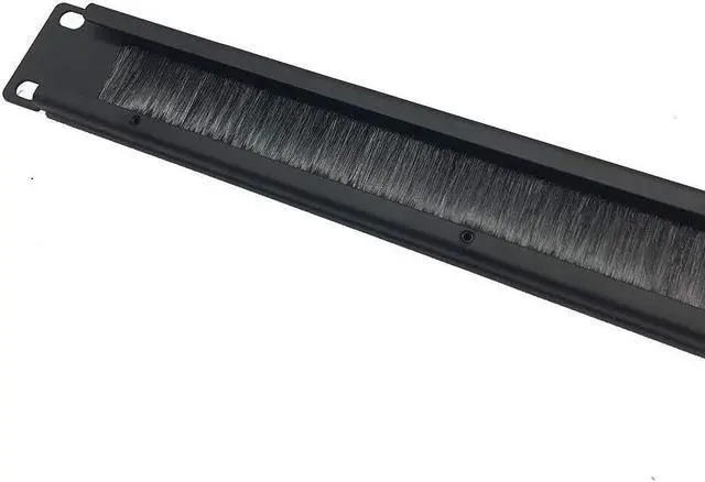 Alt view image 5 of 5 - QiaoYoubang 5 Pack 1U Brush Cable Manager Horizontal Rack Mount Cable Management Strip Panel for 19-inch Server Rack or Network Cabinet