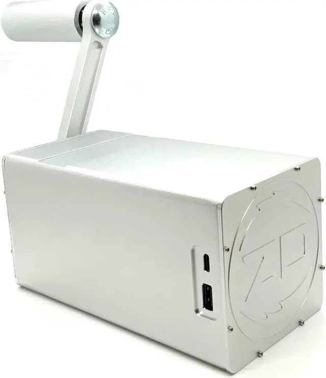 Alt view image 2 of 5 - Powerhouse 60+ Watt Hand-Crank Generator Fast Charger - USB-C Power Delivery (PD) - Phone, Laptop Backup Power for Emergency, Outage, Camping, Off-Grid