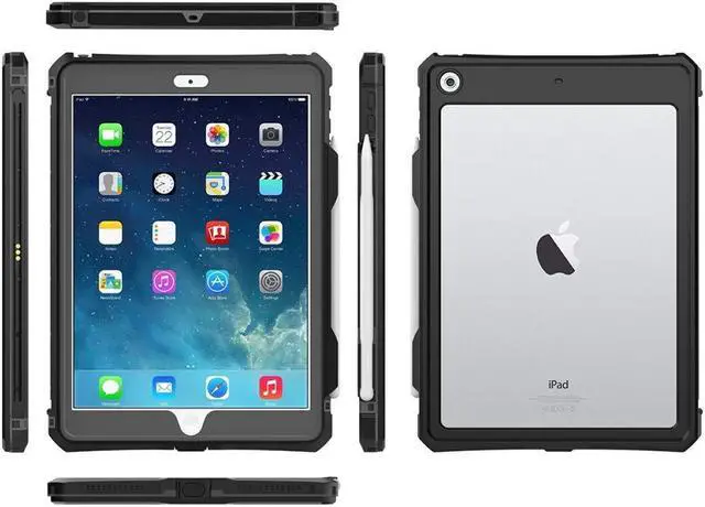 Alt view image 2 of 5 - SaharaCase Water-Resistant Case for Apple iPad 10.2" (7th Gen 2019) and (8th Gen 2020) [Shockproof Bumper] Heavy Duty Military Tested IP68 Water Resistant Rugged Protection Antislip - Black