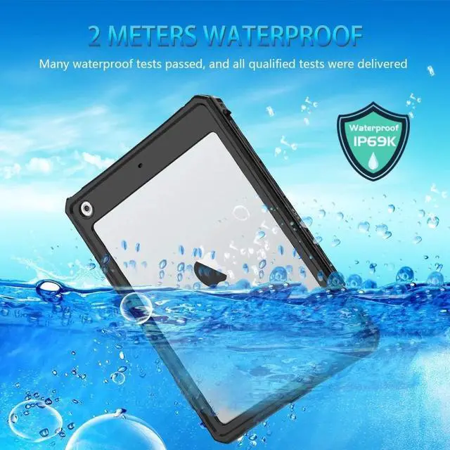 Alt view image 4 of 5 - SaharaCase Water-Resistant Case for Apple iPad 10.2" (7th Gen 2019) and (8th Gen 2020) [Shockproof Bumper] Heavy Duty Military Tested IP68 Water Resistant Rugged Protection Antislip - Black