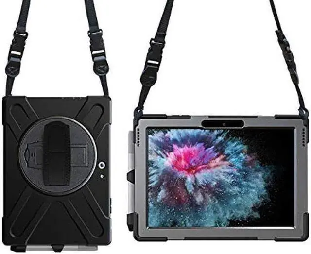 Alt view image 4 of 5 - SaharaCase for Microsoft Surface Pro 6 and 7 and Surface Pro 7+, Heavy Duty Series Case with Handstrap [Shockproof Bumper] Kickstand Rugged Protection Anti-Slip Grip - Black