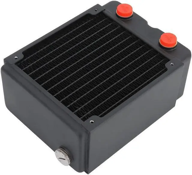 Main image of G1/4 120mm Computer Water Cooling Copper Radiator, 3-Layer 12-Tube PC Cooler Heatsink with Copper Radiator Fins and Brass Water Chamber