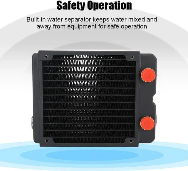 Alt view image 2 of 5 - G1/4 120mm Computer Water Cooling Copper Radiator, 3-Layer 12-Tube PC Cooler Heatsink with Copper Radiator Fins and Brass Water Chamber