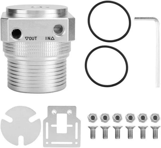 Alt view image 5 of 5 - Aluminum Alloy PC Computer Water Cooling Pump Cover Set Computers Pump Cover Dissipates Heat Quickly, Support 60MM Male Thread Water, Silver