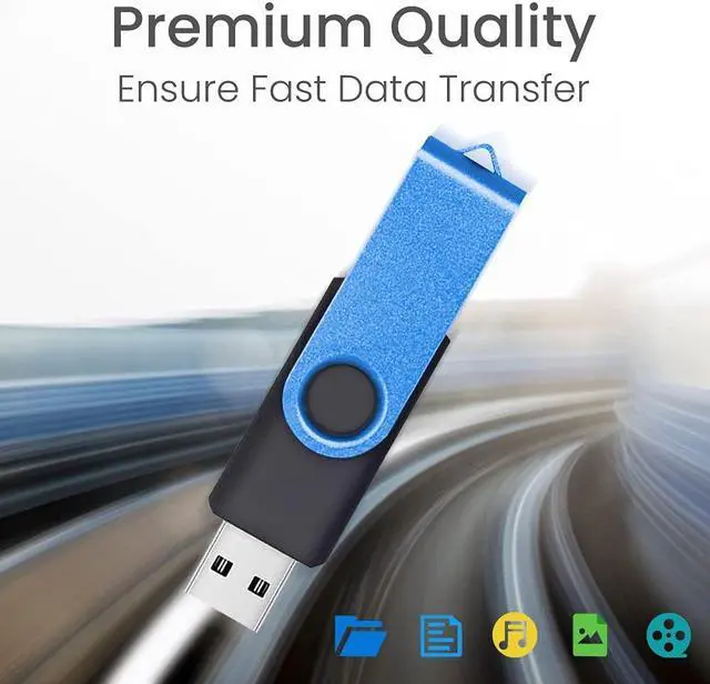 Alt view image 2 of 5 - 2GB 20 Pack Flash Drives Bulk, ABLAZE USB 2.0 Thumb Drives Bulk with Lanyards Swivel Memory Stick Bulk Flash Drives 20 Pack 2GB Pendrive Jump Drive USB 20 Pack (2GB 20 Pack, Blue)