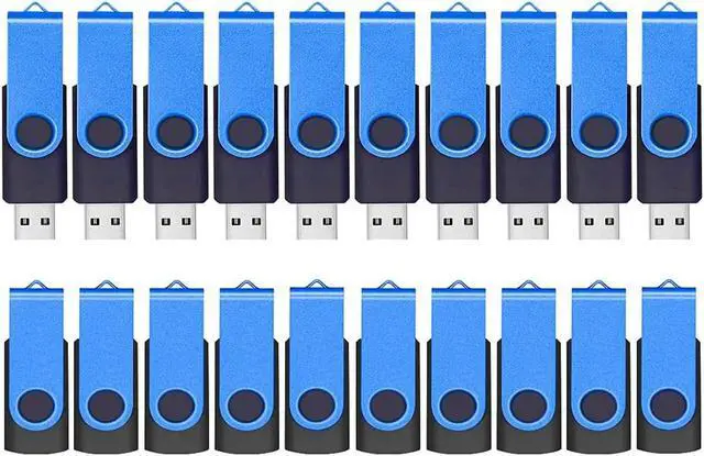 Main image of 2GB 20 Pack Flash Drives Bulk, ABLAZE USB 2.0 Thumb Drives Bulk with Lanyards Swivel Memory Stick Bulk Flash Drives 20 Pack 2GB Pendrive Jump Drive USB 20 Pack (2GB 20 Pack, Blue)