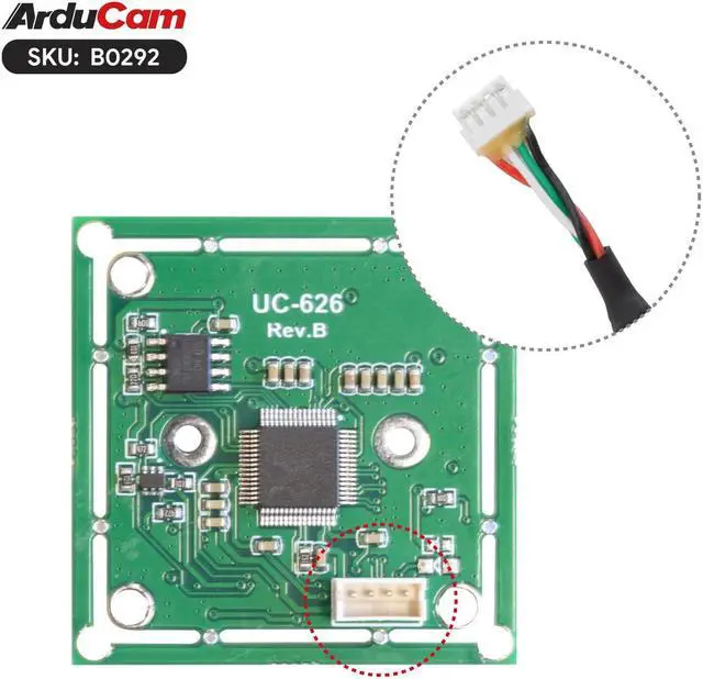 Alt view image 5 of 5 - Arducam 4K 8MP IMX219 Autofocus USB Camera Module with Microphone, 1080P Mini UVC USB2.0 Webcam Board with 3.3ft/1m Cable for Computer, Laptop, Raspberry Pi, Jetson Nano