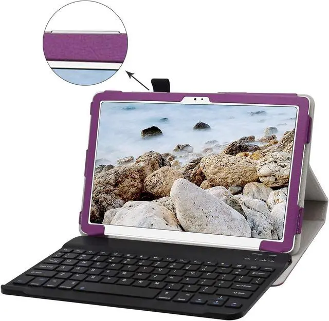 Alt view image 2 of 5 - Bige for Galaxy Tab A7 10.4 inch 2020 Keyboard Case,PU Leather Cover with Romovable Wireless Keyboard for Samsung Galaxy Tab A7 10.4 inch 2020 (SM-T500 /T505 /T507) Tablet,Purple, 10001962-3