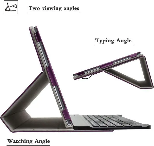 Alt view image 5 of 5 - Bige for Galaxy Tab A7 10.4 inch 2020 Keyboard Case,PU Leather Cover with Romovable Wireless Keyboard for Samsung Galaxy Tab A7 10.4 inch 2020 (SM-T500 /T505 /T507) Tablet,Purple, 10001962-3