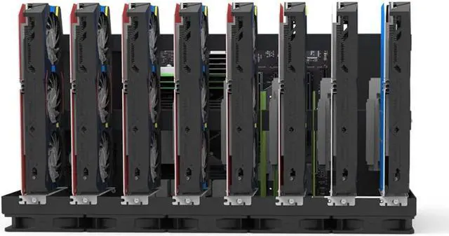 Alt view image 5 of 5 - Mining Rig Frame, Steel Open Air Miner Mining Frame Rig Case Up to 8 GPU for Crypto Coin Currency Bitcoin Mining Accessories Tools -Frame Only, Fans & GPU is not Included