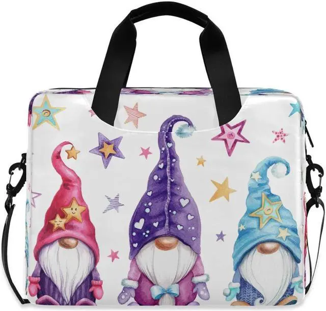 Main image of HMZXZ Laptop Bag Watercolor Magic Gnomes Stars Laptop Sleeves Case for 13 14 15.6 Inch Computer Tablet Briefcases Carrying Case Shoulder Bag for Work