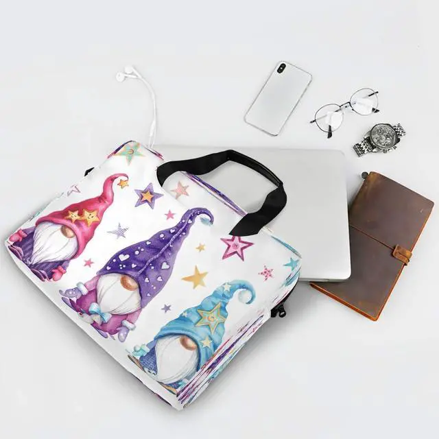Alt view image 5 of 5 - HMZXZ Laptop Bag Watercolor Magic Gnomes Stars Laptop Sleeves Case for 13 14 15.6 Inch Computer Tablet Briefcases Carrying Case Shoulder Bag for Work