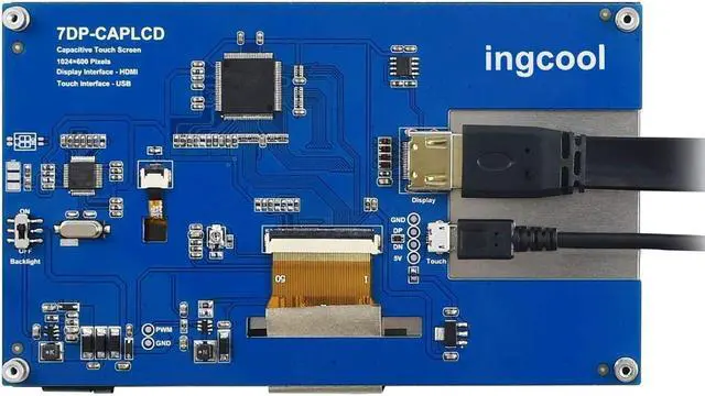 Alt view image 2 of 5 - Ingcool 7 inch HDMI LCD 1024x600 Resolution Capacitive Touch Screen IPS Display Module Compatible with Raspberry Pi 4 3 2 1 B B+ A+, PC, Supports Windows 10/8.1/8 / 7