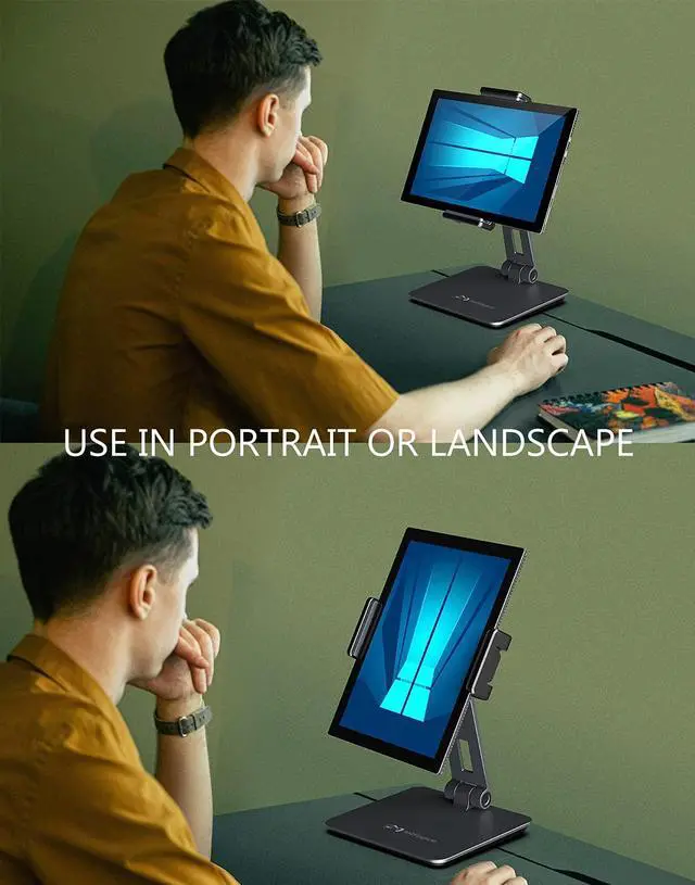 Alt view image 2 of 5 - Inifispce Surface Pro Stand - Heavy Duty Aluminum Alloy Tablet Stand for 4.7''-13'' Screens, iPad Pro 12.9/11, Samsung Galaxy Tabs and More (Dark Grey)