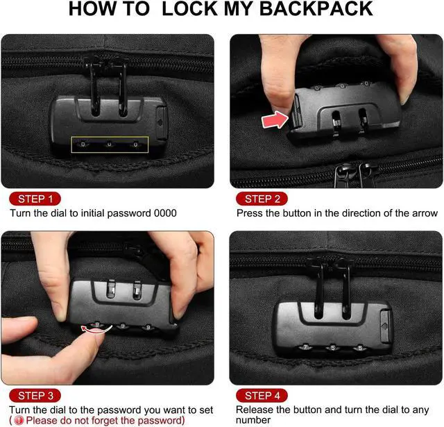 Alt view image 2 of 5 - LOVEVOOK Travel Laptop Backpack Waterproof Anti Theft Backpack with Lock and USB Charging Port Large 17-17.3 Inch Computer Business Backpack for Women Men Red