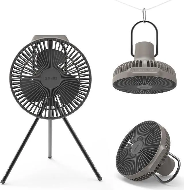 Main image of Claymore Portable Fan V600+ (Warm Gray) - Portable, Airflow for Outdoors Use & Indoor Living Room, Desk, Table Fan. Super Quiet, USB-C Charging, Long-Lasting Battery, Includes Storage Case.