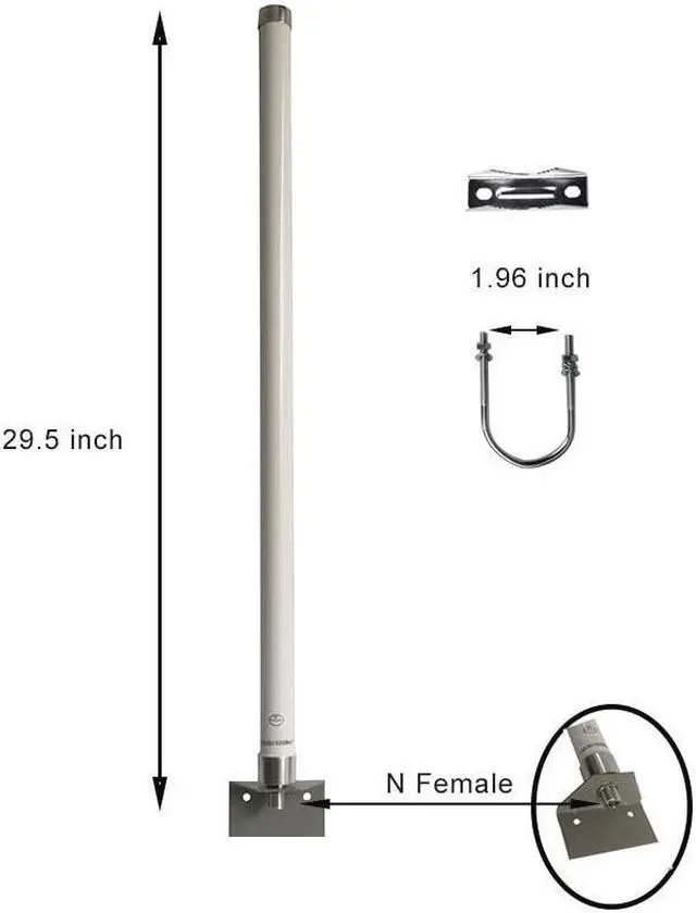 Alt view image 2 of 5 - External Outdoor WiFi Antenna Long Range Omni-Directional 2.4G/5.8G 12dBi for WiFi Trail Spypoint Security Camera Antenna/WiFi Routers/WiFi Hotspot