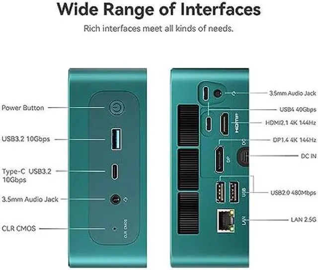 Alt view image 2 of 5 - Beelink SER7 Ryzen 7 7840HS, 8C/16T, Up to 5.1GHz Mini Desktop Computer, 32GB DDR5, 1TB NVMe M.2 SSD, Quad Display 2*USB4, Wi-Fi 6, 2.5G RJ45, Bluetooth 5.2 W-11 Mini Gaming PC