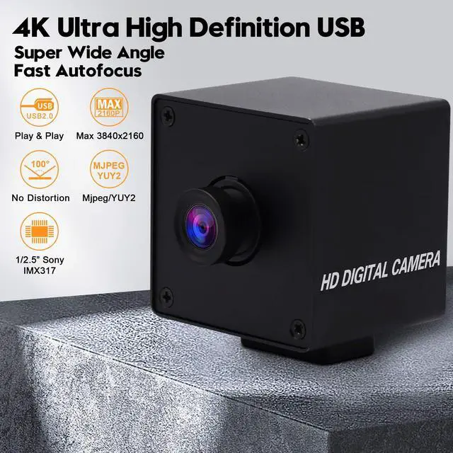 Alt view image 2 of 5 - SVPRO USB Webcam 4K Camera 30fps Ultra HD PC Cam,Pro Streaming Camera with Sony IMX317 Sensor, Desktop Laptop USB Camera for Windows Linux Mac Android (3.6mm Lens Fixed Focus)