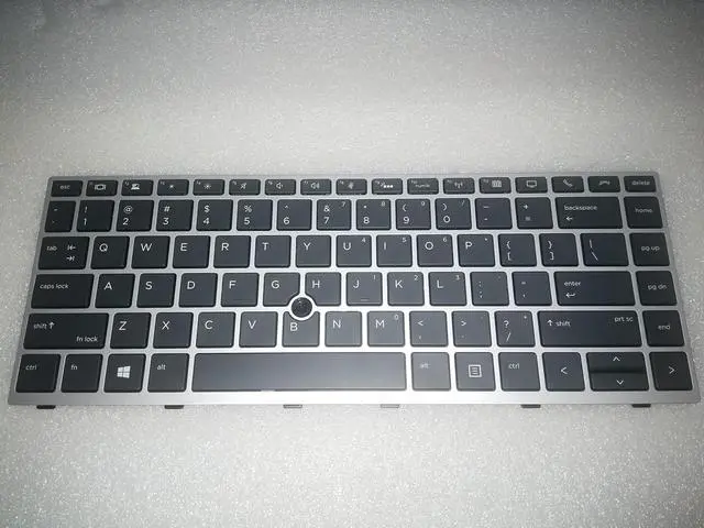 Alt view image 3 of 5 - SOUTHERNINTL New Repalcement for HP EliteBook 745 840 G5 G6 US Keyboard Backlit with Silver Frame & Mouse Point L11307-001 L14377-001 L11308-001 L14378-001