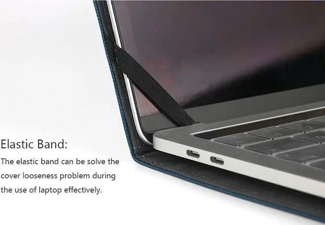 Alt view image 3 of 5 - Honeymoon Case Cover for Hp Envy X360 13-AY/BD/BA Series 13.3 Inch Case,PU Leather Folio Hard Case for hp Envy x360 13-ay0008na 13" Series Laptop,S025-13-Black