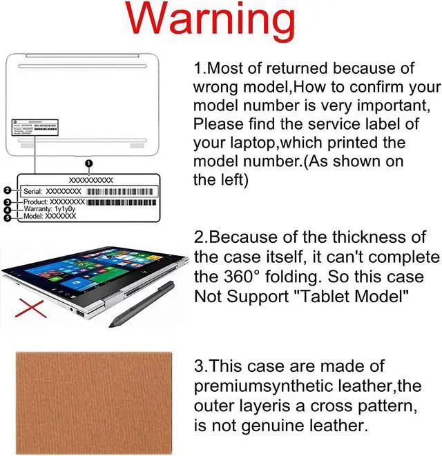 Alt view image 5 of 5 - Honeymoon Case Cover for Hp Envy X360 13-AY/BD/BA Series 13.3 Inch Case,PU Leather Folio Hard Case for hp Envy x360 13-ay0008na 13" Series Laptop,S025-13-Black